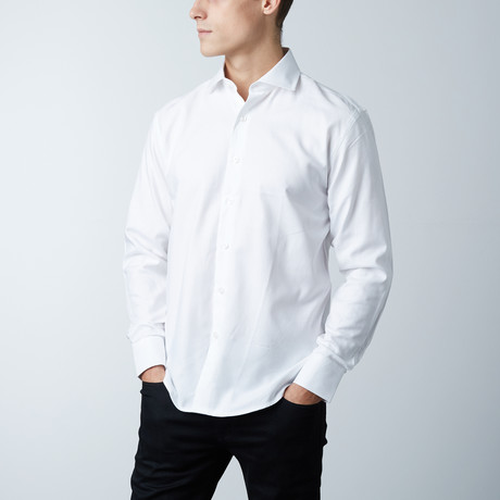 Luca Baretti // Modern Fit Shirt // White Pinstripe (US: 15R)
