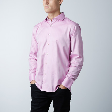 Luca Baretti // Modern Fit Shirt // Pink Woven (US: 15R)