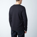 Webb L/S Reversible Jacquard V-Neck Shirt // Black (L)