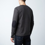 Webb L/S Reversible Jacquard V-Neck Shirt // Black (L)