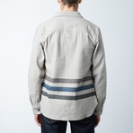 Trenton L/S Cotton Wool Print Stripe Top // Donkey Heather (L)