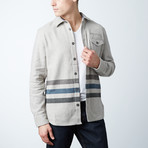 Trenton L/S Cotton Wool Print Stripe Top // Donkey Heather (L)