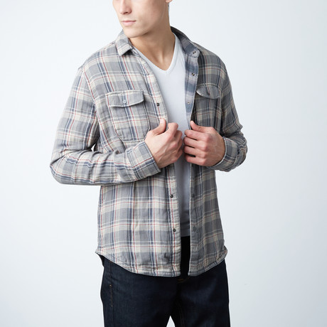 Melville L/S Reversible Twist Yarn Plaid Top // Abyss (S)