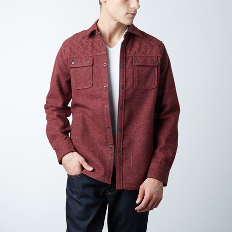 Patton Nep Melton Shirt Jacket // Burgundy (S)