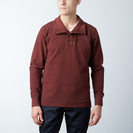 Taylor French Terry Mock Pullover // Burgundy (S)