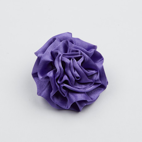 Boxed Satin Carnation Flower Pin // Purple
