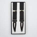 Silk Basket Weave Suspenders + Braided Ends // Black
