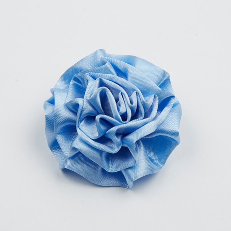 Boxed Satin Carnation Flower Pin // Powder Blue