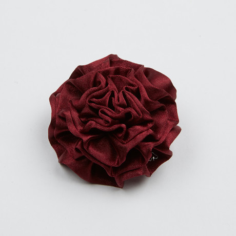 Boxed Satin Carnation Flower Pin // Burgundy