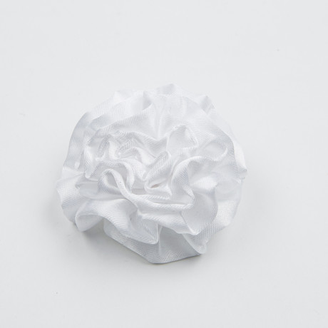 Boxed Satin Carnation Flower Pin // White
