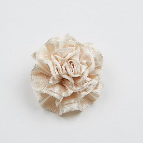 Boxed Satin Carnation Flower Pin // Ivory