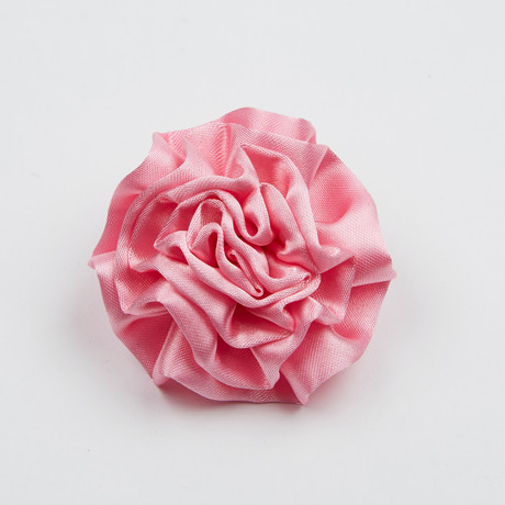 Boxed Satin Carnation Flower Pin // Pink