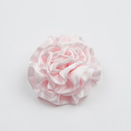 Boxed Satin Carnation Flower Pin // Light Pink