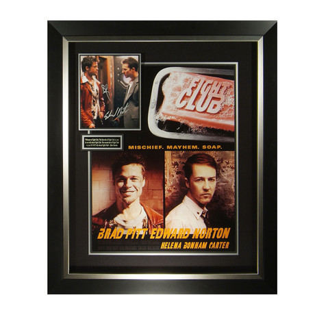 Fight Club // Brad Pitt + Edward Norton Signed Movie Display