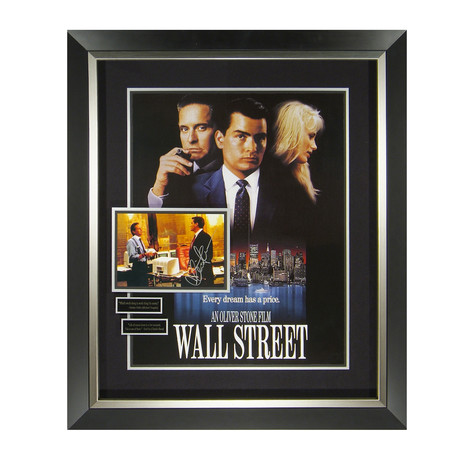 Wall Street // Charlie Sheen + Michael Douglas Signed Movie Display