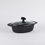 Oval Roaster + Glass Lid // Black (Black)