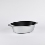 Oval Roaster + Glass Lid // Silver (Silver)