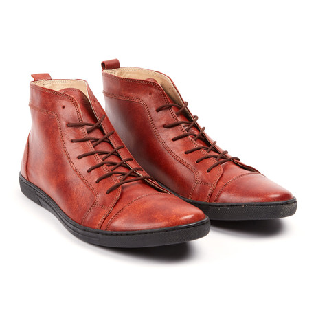 Nerino Leather High Top Sneaker // Brown (UK: 6.5)