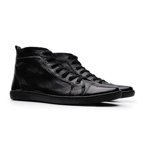 Venice Leather High Top Sneaker // Black (UK: 8)
