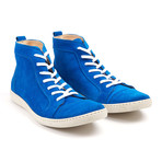 Suede High Top Sneakers // Cobalt (UK: 6.5)