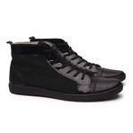 Mexico Suede Textured High Top Sneaker // Black (UK: 6.5)