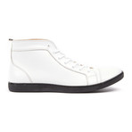 Stitched High Top Sneaker // White (UK: 8.5)