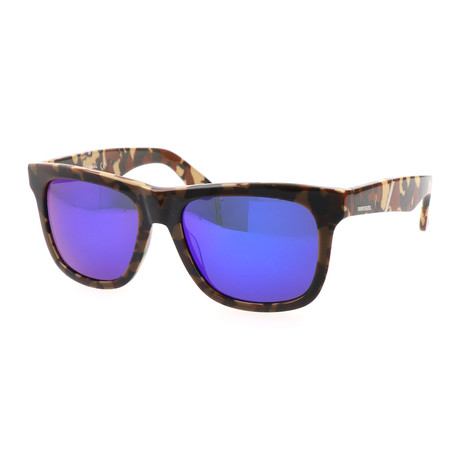 Diesel // Unisex Madrid Sunglasses // Brown Speckle + Blue Mirror