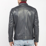 Elles Leather Jacket // Antracite (3XL)