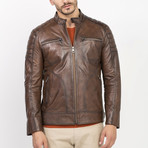 Elles Leather Jacket // Brown (XL)