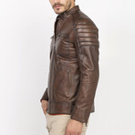 Elles Leather Jacket // Brown (XL)