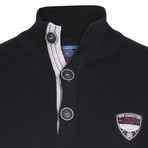 Half-Button Collar Sweater // Black (S)