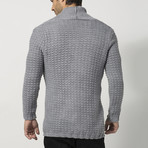 Button-Up Knit Sweater // Grey (L)