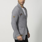 Button-Up Knit Sweater // Grey (2XL)