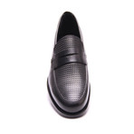 Textured Penny Loafer // Black (Euro: 44)