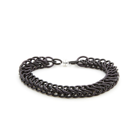 Chain Mail Bracelet // Black (Large)