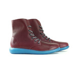 Larries High-Top Sneaker // Burgundy + Coral Blue (US: 7)