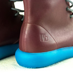 Larries High-Top Sneaker // Burgundy + Coral Blue (US: 8)