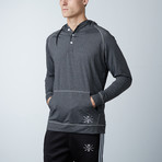 Ringside Fitness Tech Henley Hooded Pullover // Charcoal (XL)