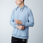 Warriors & Scholars // Ringside Fitness Tech Henley Hooded Pullover // Blue (XL)