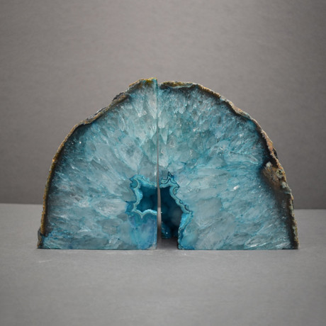 Agate Bookends // Teal A Quality (Medium)