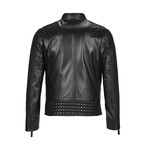 Leather Jacket // Black Silver (S)