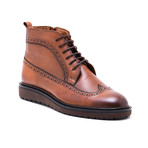 Wing-Tip Lace Up Boots // Tobacco (Euro: 41)