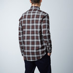 L/S Exploded Check Woven // Dark Brown (XL)