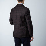 Quilted Plaid Blazer // Dark Brown (XL)