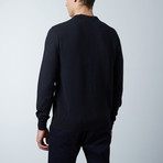 Retro Wool Polo Sweater // Dark Navy (XL)