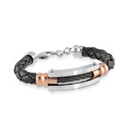 Cable Leather Bracelet // Black