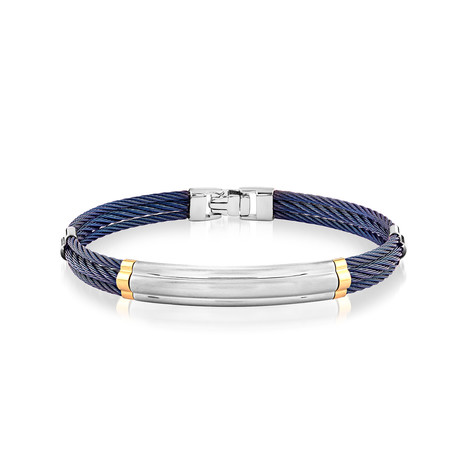 Double Cable Bracelet // Blue