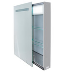LED Medicine Cabinet + Sliding Mirror // Outlet + Shelves