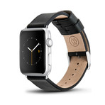 Black Classic Leather Band // 38mm (Space Gray Aluminum)