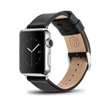 Black Classic Leather Band // 38mm (Space Gray Aluminum)